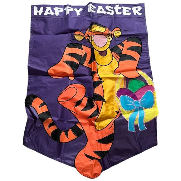 Disney Pooh 100 Acre Collection Tigger Happy Easter 90s Flag - Picture 2 of 4